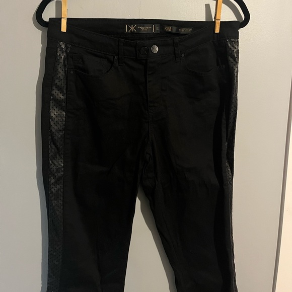 Kardashian Kollection Kim curvy skinny black jeans size 12 faux leather kovet - Picture 2 of 7